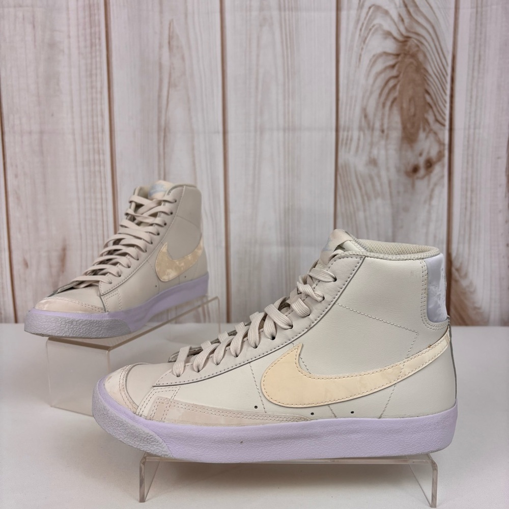 Nike Blazer Mid '77 Leather Unisex Vintage Vibe Sneakers Pale Ivory Sz 6.5Y/WM 8